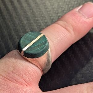 Vintage Malachite Silver Ring